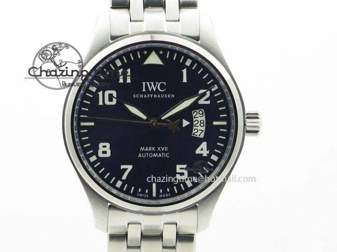 MIROTIME 0311 Vibrant Mark XVIII IW327001 SS M+F 1:1 Best Edition Black Dial on Black Leather Strap A 7055